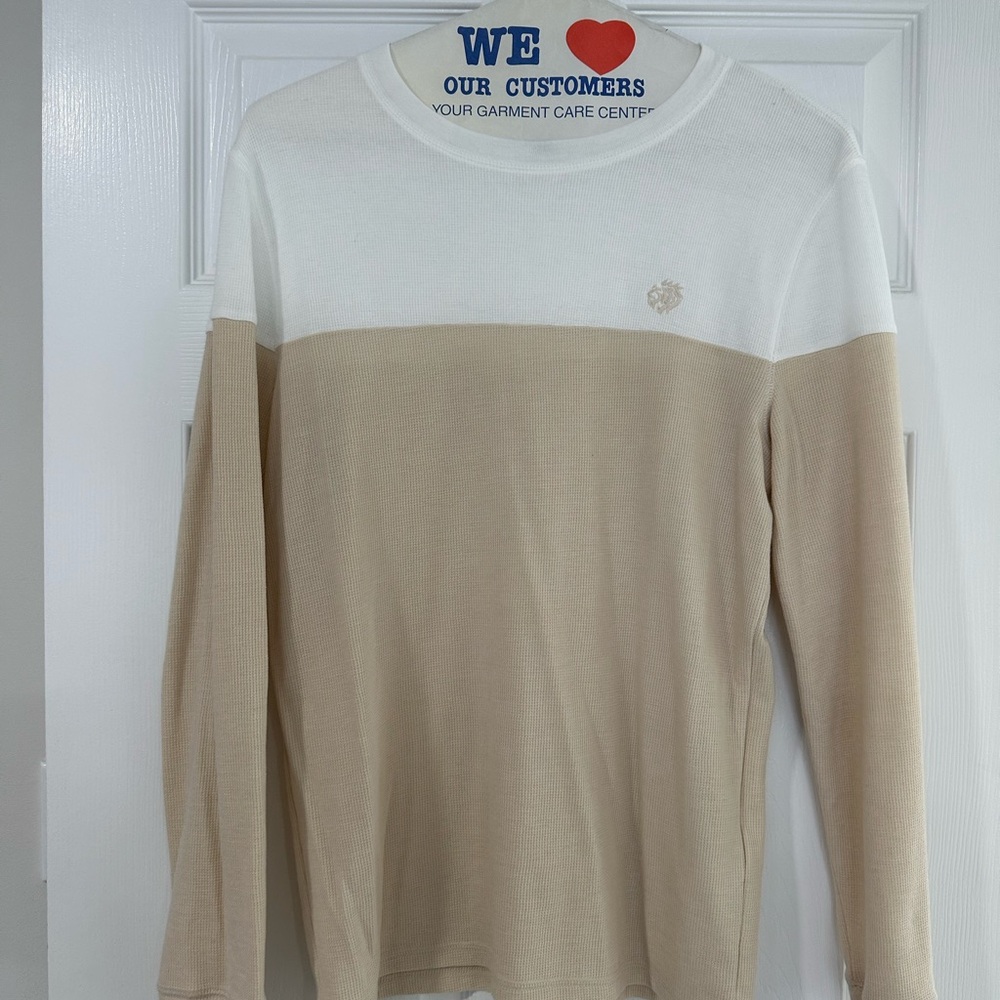 Express Two-Tone White and Tan Men's Shirt - Picture 1 of 2